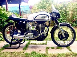 Manx Norton, rear wheel built by us