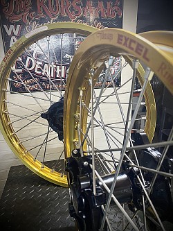 Honda xr wheels built using excel rims