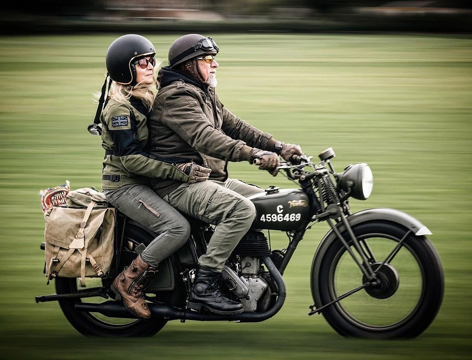 Emma and Chris having fun at the Shuttleworth Race Day